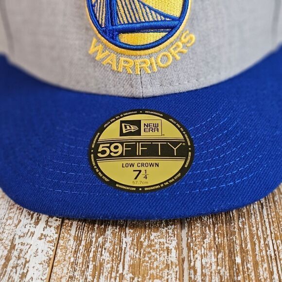 Golden State Warriors New Era Hat Cap Low Crown Grey Blue Gold 59FIFTY 7 1/4 GSW - Picture 3 of 15